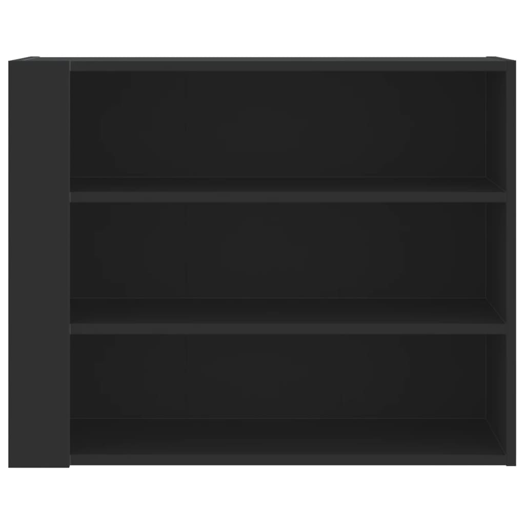 Wandkast 75x35x60 cm bewerkt hout zwart is nu te koop bij PeponiXL, paradijselijk wonen!