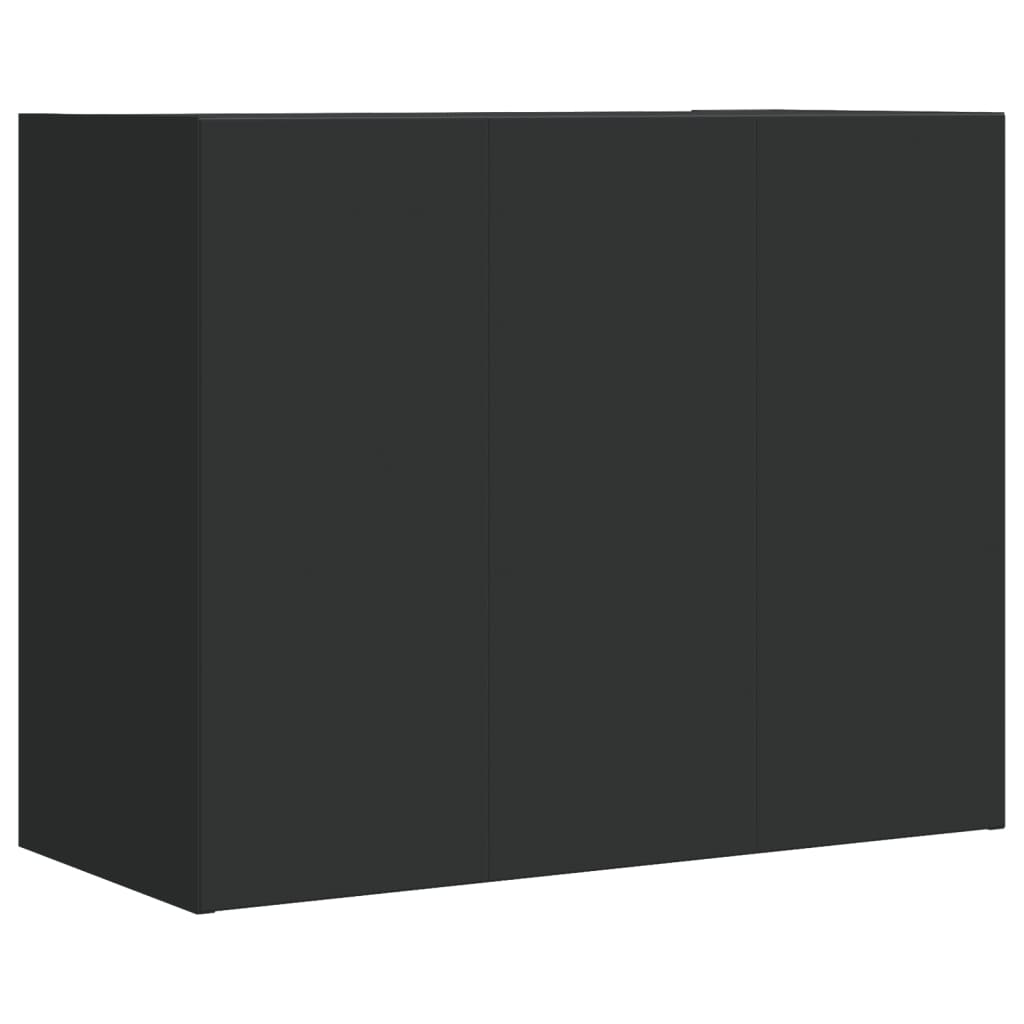 Wandkast 75x35x60 cm bewerkt hout zwart is nu te koop bij PeponiXL, paradijselijk wonen!