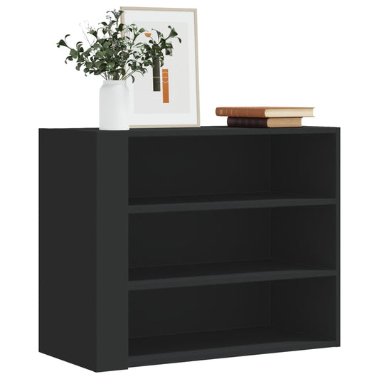 Wandkast 75x35x60 cm bewerkt hout zwart is nu te koop bij PeponiXL, paradijselijk wonen!