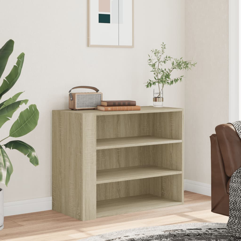 Wandkast 75x35x60 cm bewerkt hout sonoma eikenkleurig is nu te koop bij PeponiXL, paradijselijk wonen!