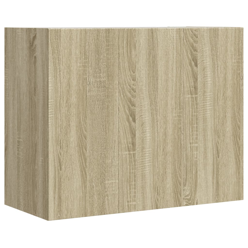 Wandkast 75x35x60 cm bewerkt hout sonoma eikenkleurig is nu te koop bij PeponiXL, paradijselijk wonen!