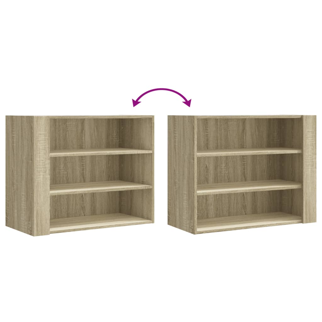 Wandkast 75x35x60 cm bewerkt hout sonoma eikenkleurig is nu te koop bij PeponiXL, paradijselijk wonen!