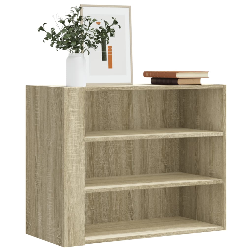 Wandkast 75x35x60 cm bewerkt hout sonoma eikenkleurig is nu te koop bij PeponiXL, paradijselijk wonen!