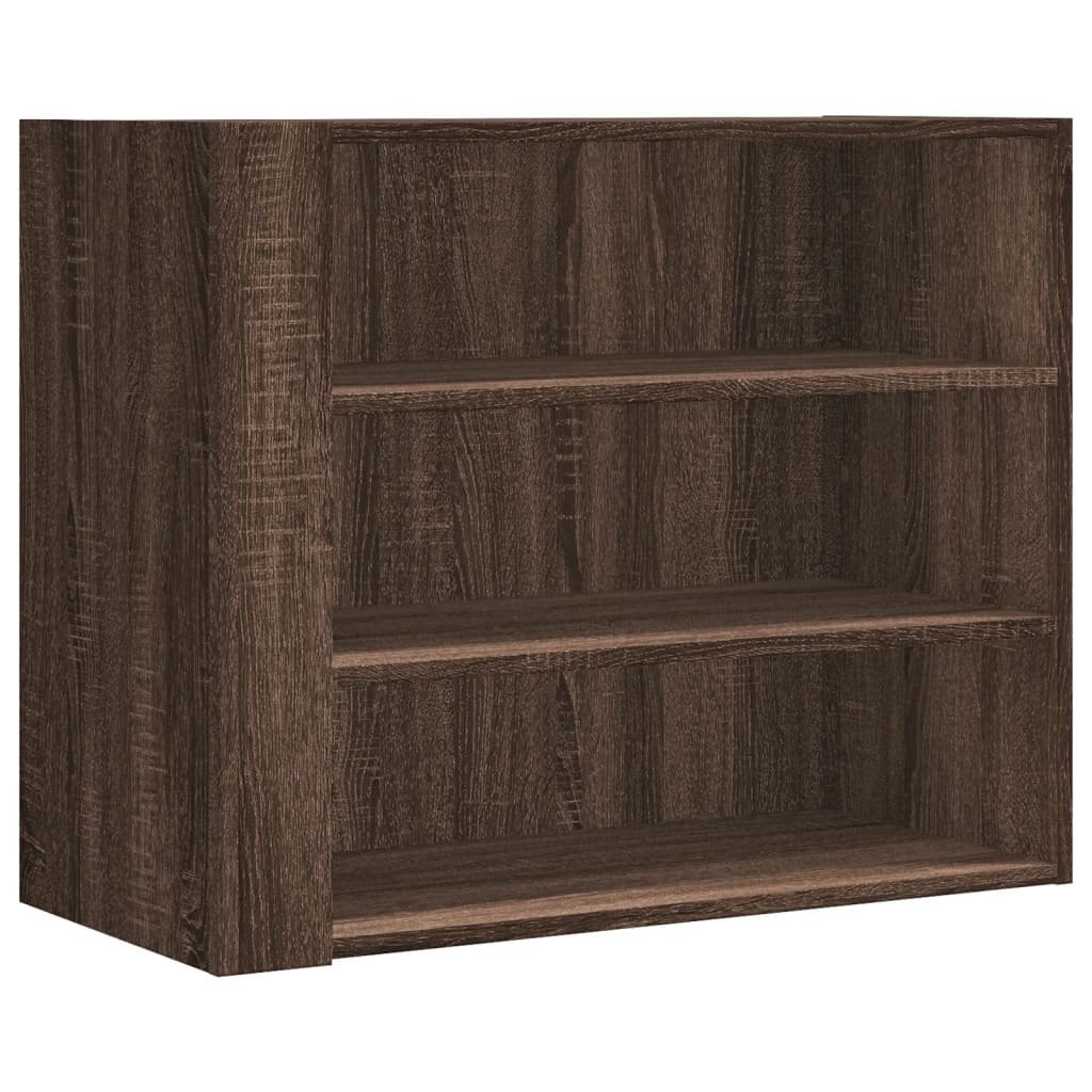 Wandkast 75x35x60 cm bewerkt hout bruin eikenkleurig is nu te koop bij PeponiXL, paradijselijk wonen!