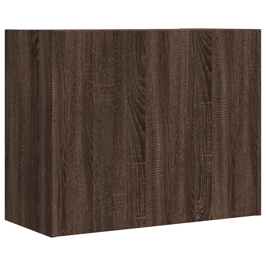 Wandkast 75x35x60 cm bewerkt hout bruin eikenkleurig is nu te koop bij PeponiXL, paradijselijk wonen!