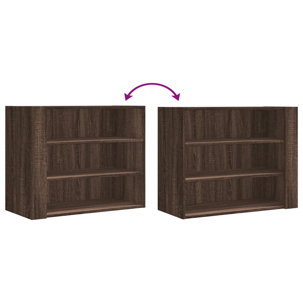 Wandkast 75x35x60 cm bewerkt hout bruin eikenkleurig is nu te koop bij PeponiXL, paradijselijk wonen!