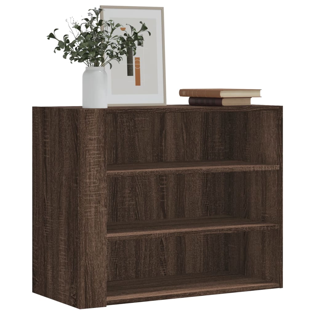 Wandkast 75x35x60 cm bewerkt hout bruin eikenkleurig is nu te koop bij PeponiXL, paradijselijk wonen!