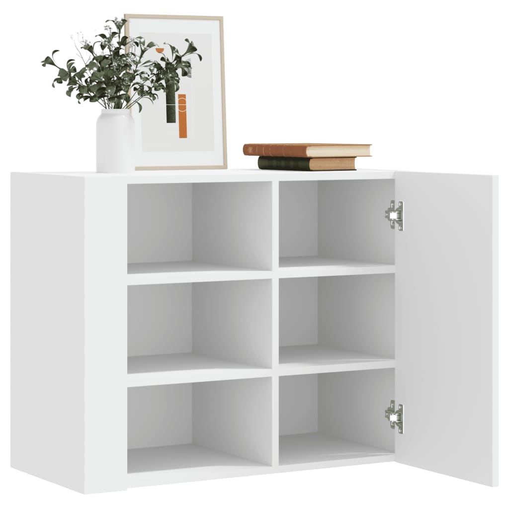 Wandkast 75x35x60 cm bewerkt hout wit is nu te koop bij PeponiXL, paradijselijk wonen!