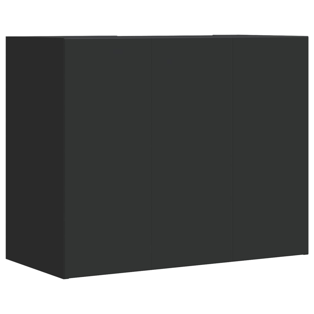 Wandkast 75x35x60 cm bewerkt hout zwart is nu te koop bij PeponiXL, paradijselijk wonen!