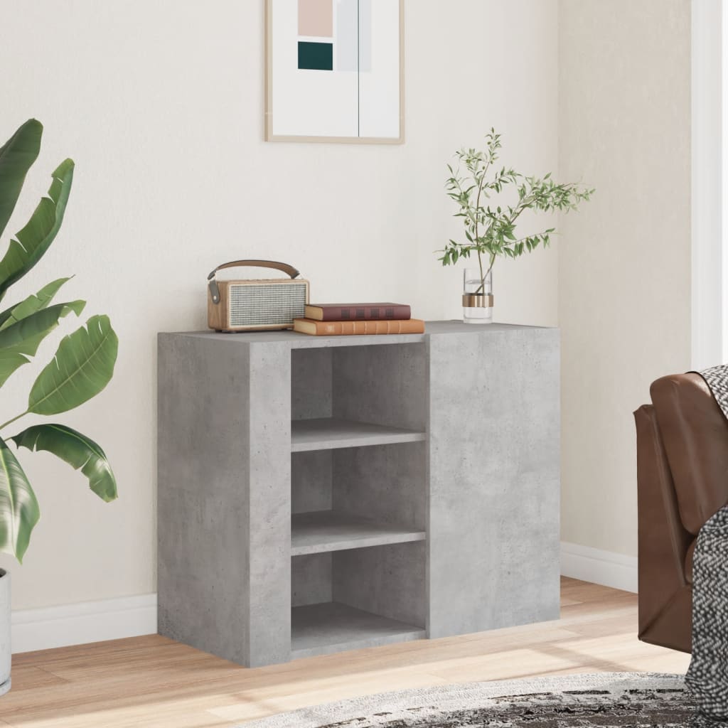 Wandkast 75x35x60 cm bewerkt hout betongrijs is nu te koop bij PeponiXL, paradijselijk wonen!