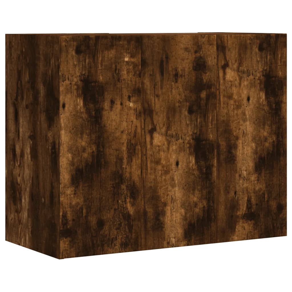 Wandkast 75x35x60 cm bewerkt hout gerookt eikenkleurig is nu te koop bij PeponiXL, paradijselijk wonen!