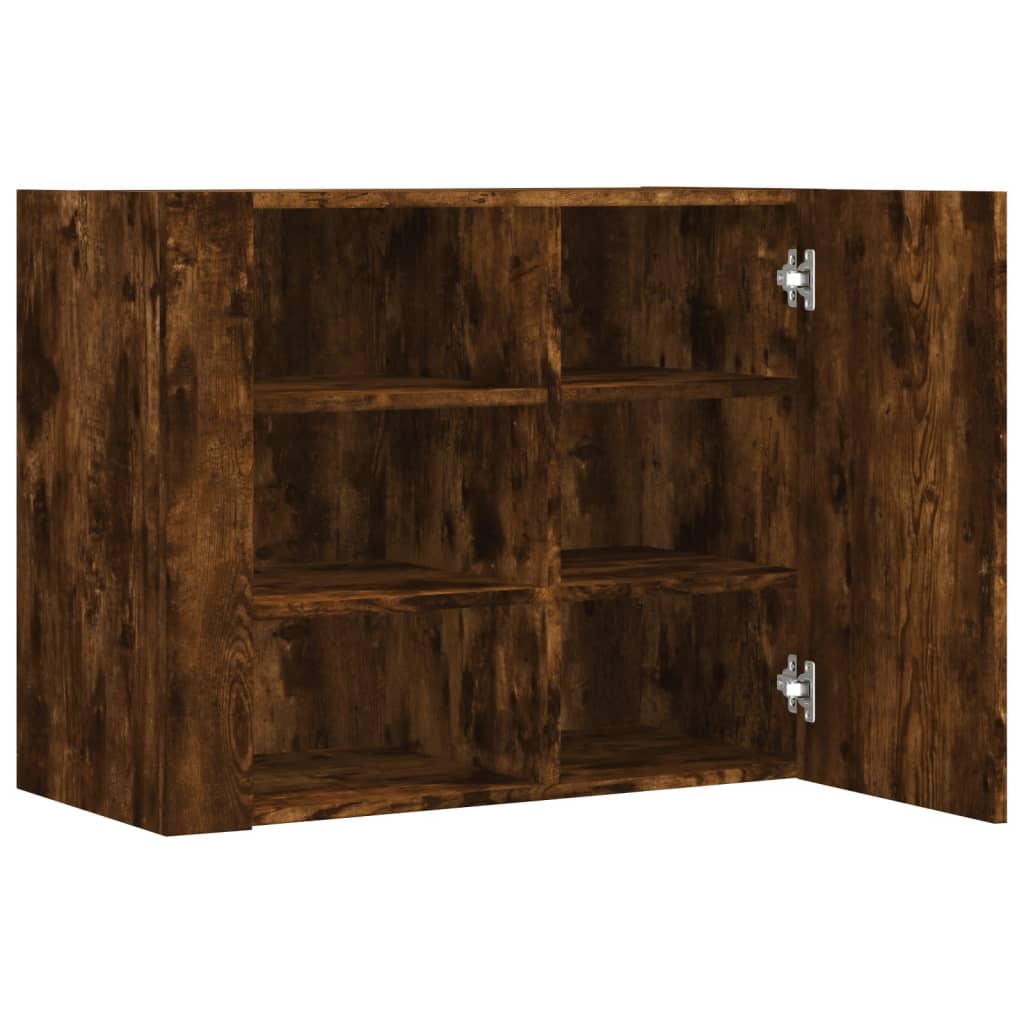 Wandkast 75x35x60 cm bewerkt hout gerookt eikenkleurig is nu te koop bij PeponiXL, paradijselijk wonen!