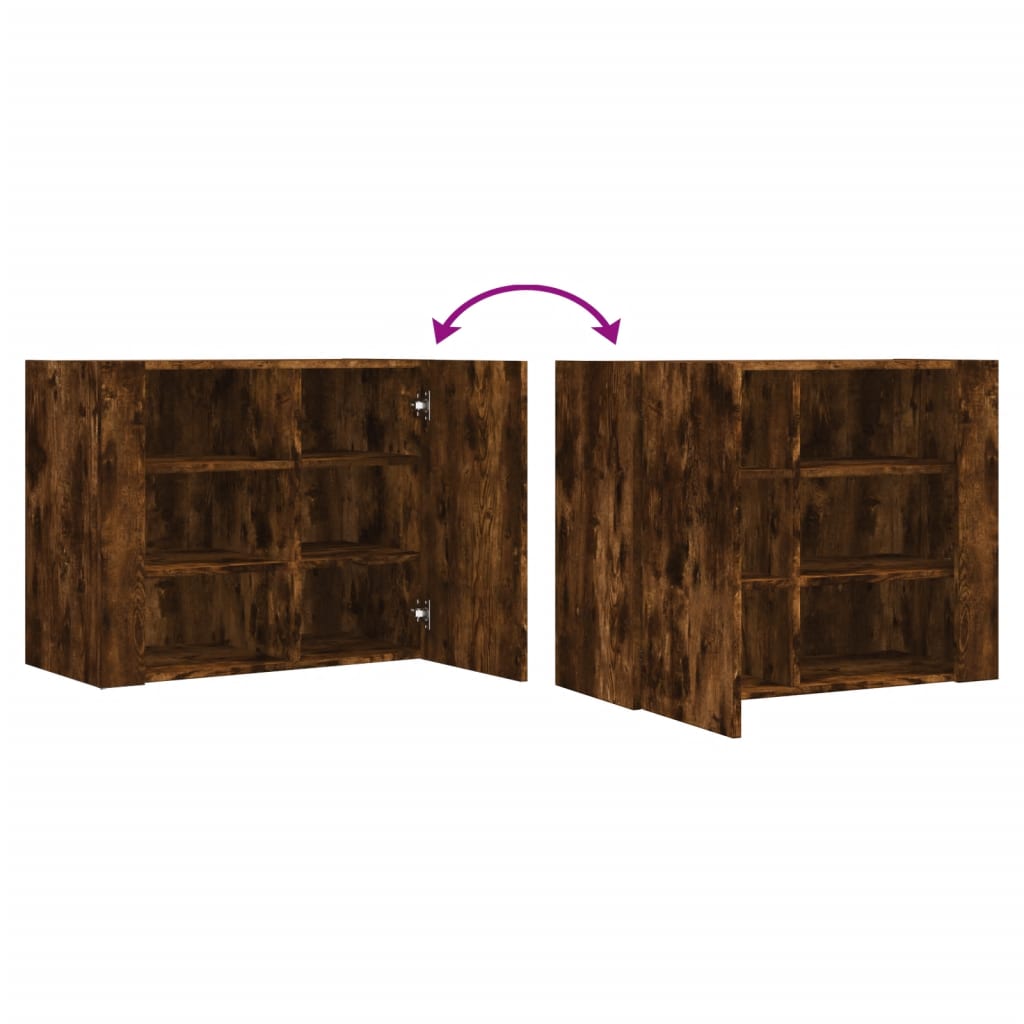 Wandkast 75x35x60 cm bewerkt hout gerookt eikenkleurig is nu te koop bij PeponiXL, paradijselijk wonen!