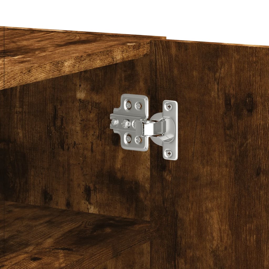 Wandkast 75x35x60 cm bewerkt hout gerookt eikenkleurig is nu te koop bij PeponiXL, paradijselijk wonen!