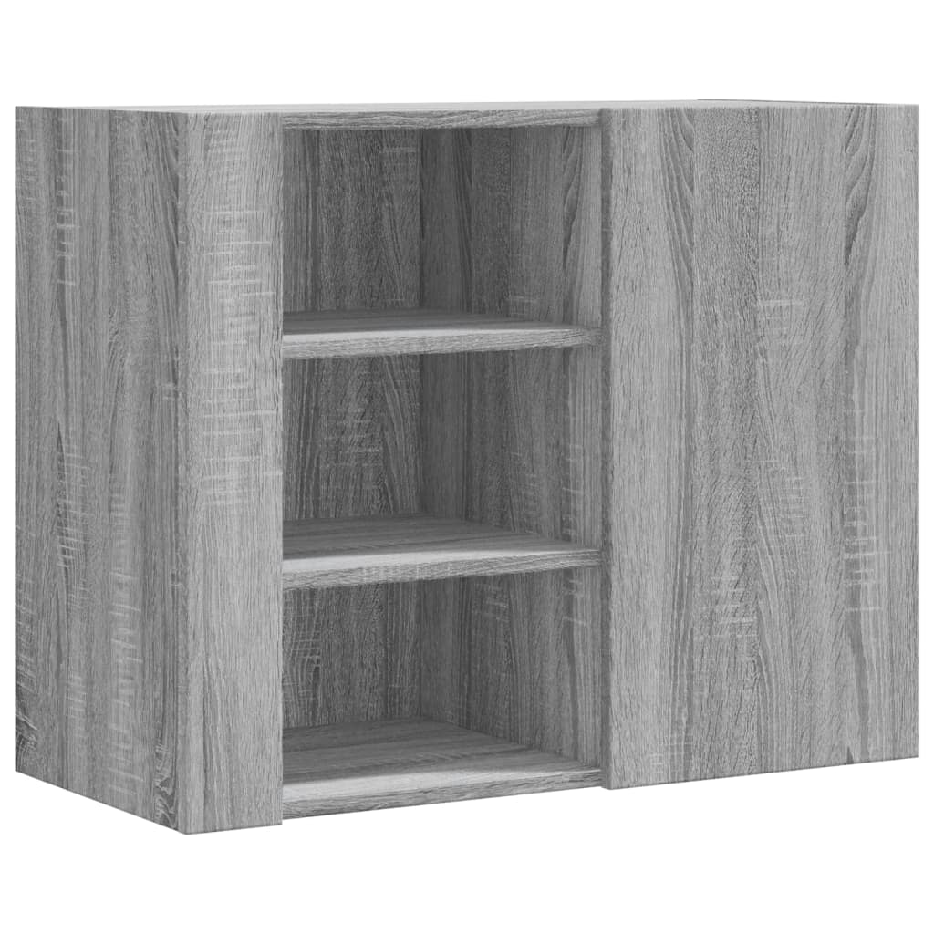 Wandkast 75x35x60 cm bewerkt hout grijs sonoma eikenkleurig is nu te koop bij PeponiXL, paradijselijk wonen!