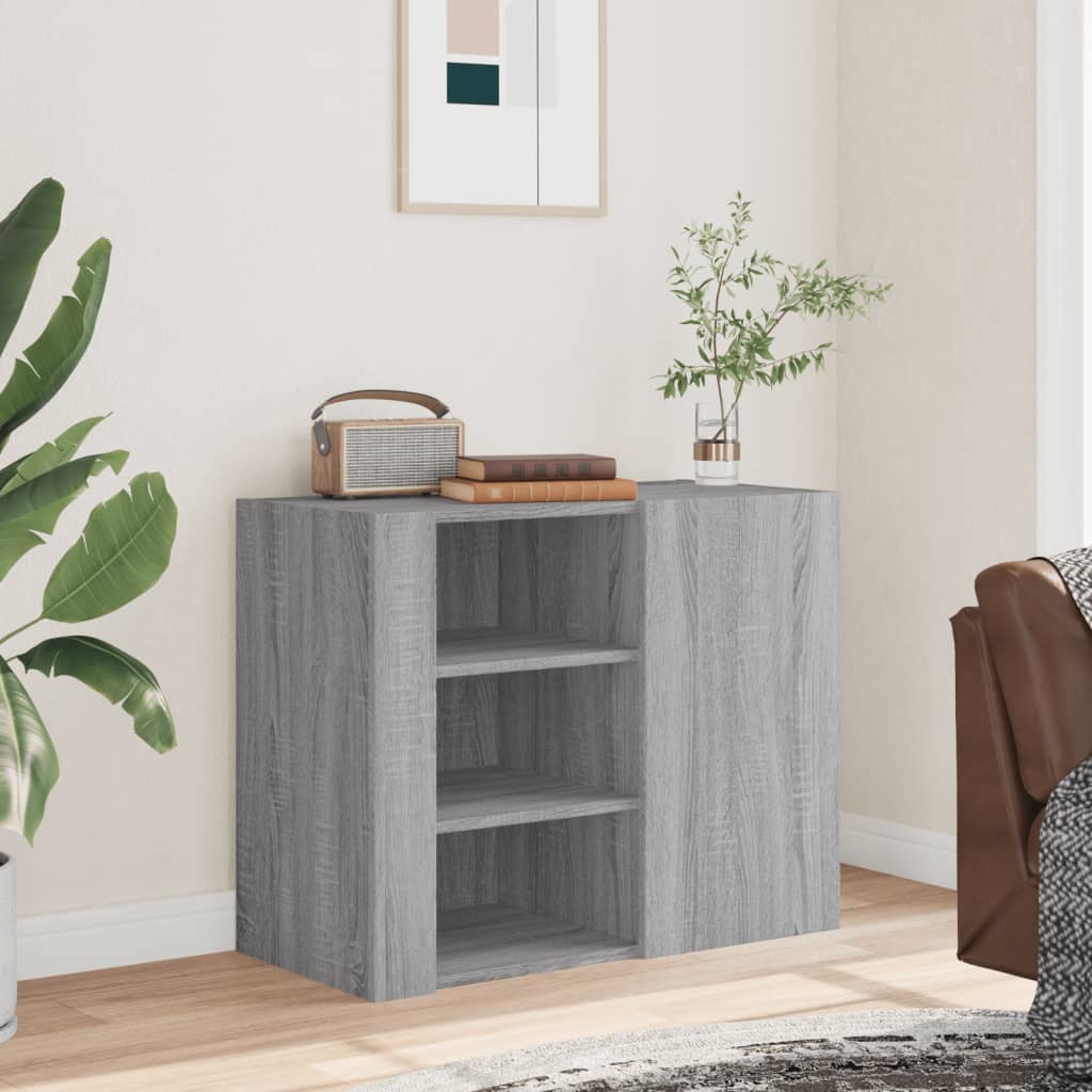 Wandkast 75x35x60 cm bewerkt hout grijs sonoma eikenkleurig is nu te koop bij PeponiXL, paradijselijk wonen!