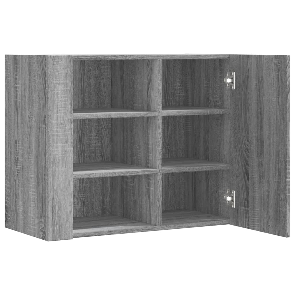 Wandkast 75x35x60 cm bewerkt hout grijs sonoma eikenkleurig is nu te koop bij PeponiXL, paradijselijk wonen!