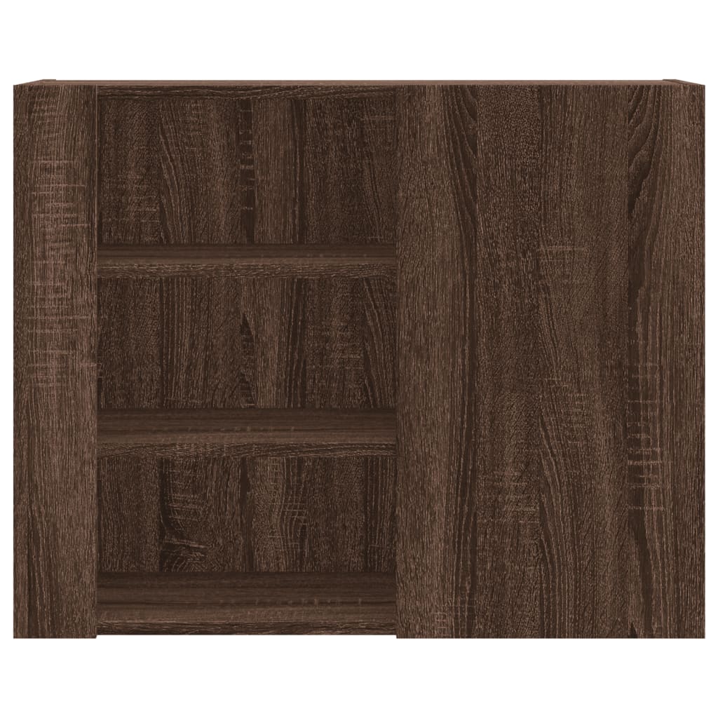 Wandkast 75x35x60 cm bewerkt hout bruin eikenkleurig is nu te koop bij PeponiXL, paradijselijk wonen!