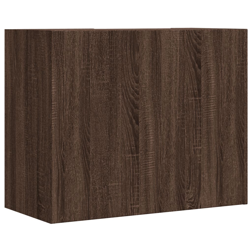Wandkast 75x35x60 cm bewerkt hout bruin eikenkleurig is nu te koop bij PeponiXL, paradijselijk wonen!