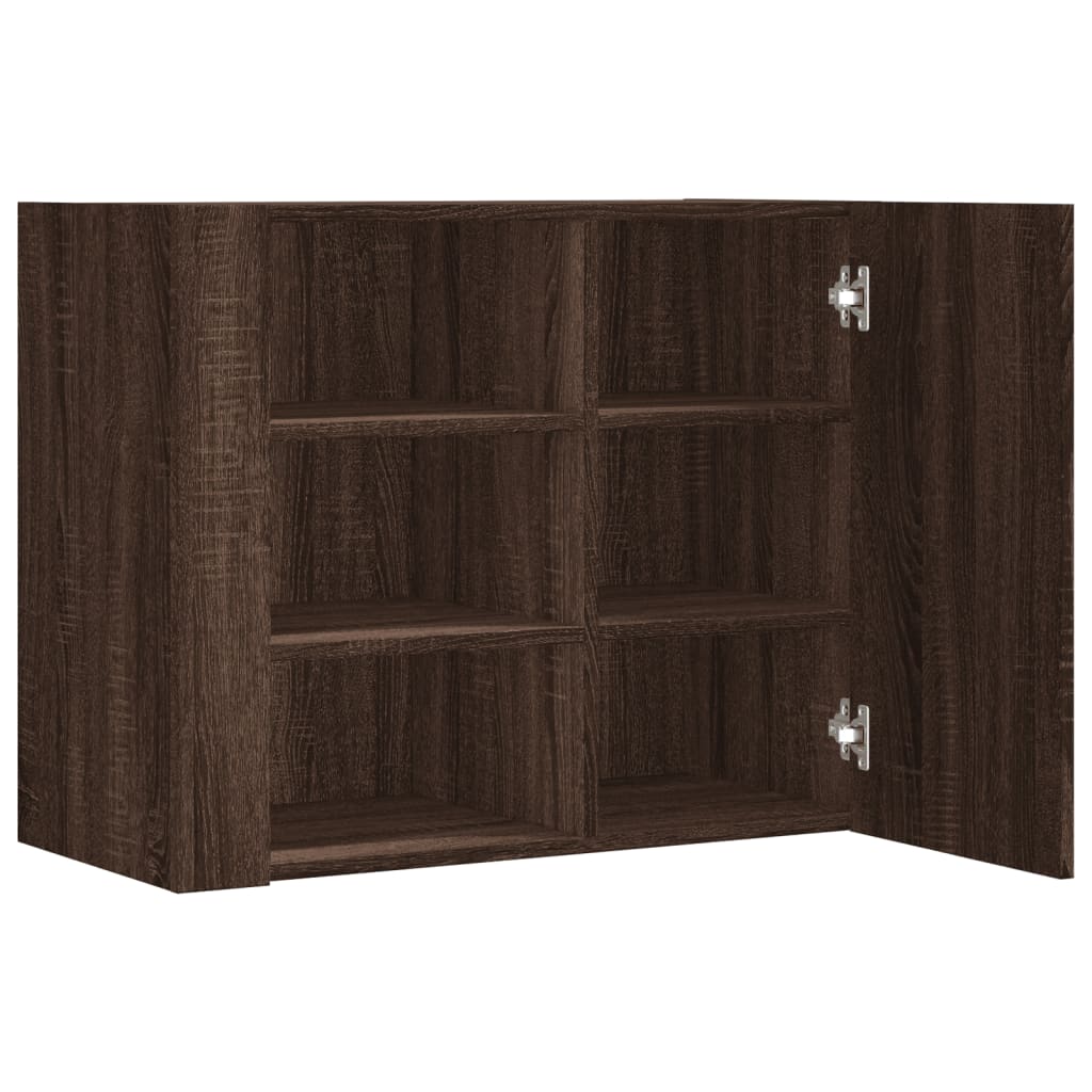Wandkast 75x35x60 cm bewerkt hout bruin eikenkleurig is nu te koop bij PeponiXL, paradijselijk wonen!