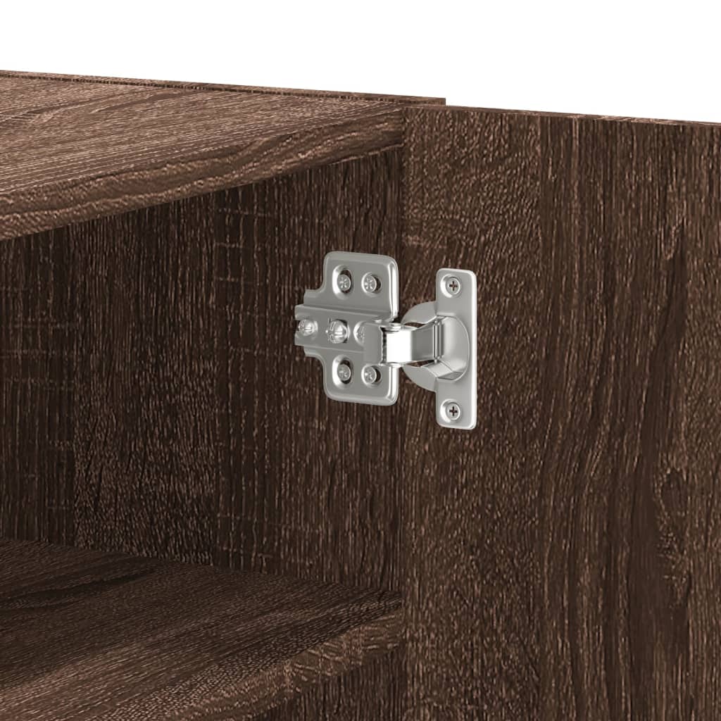 Wandkast 75x35x60 cm bewerkt hout bruin eikenkleurig is nu te koop bij PeponiXL, paradijselijk wonen!