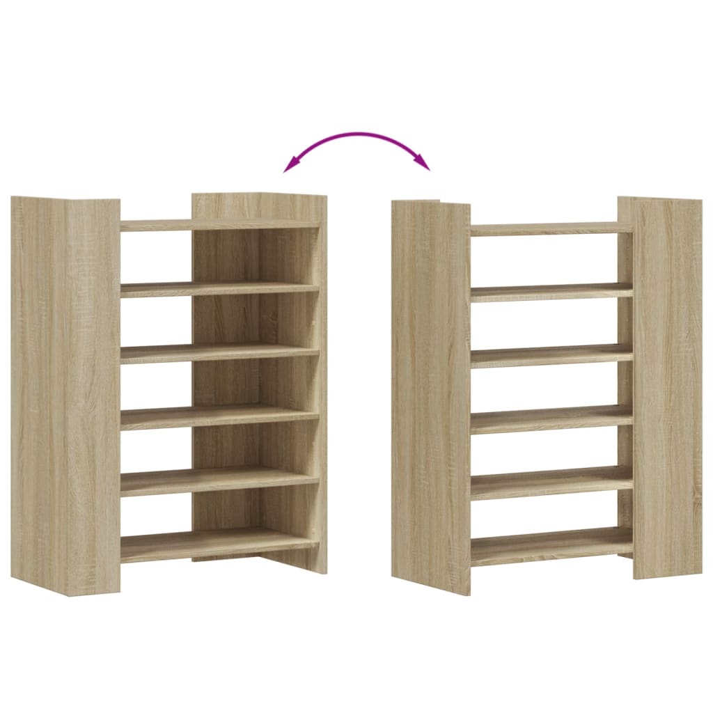 Schoenenkast 74,5x37,5x100 cm bewerkt hout sonoma eikenkleurig is nu te koop bij PeponiXL, paradijselijk wonen!