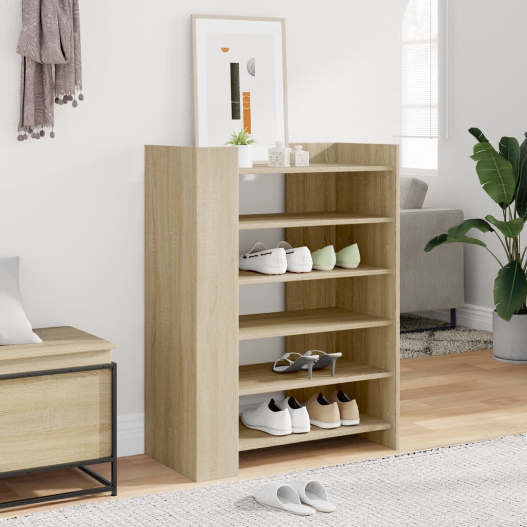 Schoenenkast 74,5x37,5x100 cm bewerkt hout sonoma eikenkleurig is nu te koop bij PeponiXL, paradijselijk wonen!