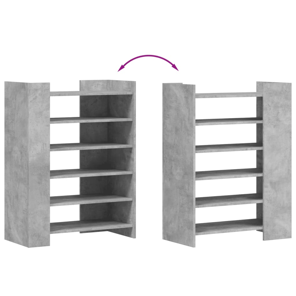 Schoenenkast 74,5x37,5x100 cm bewerkt hout betongrijs is nu te koop bij PeponiXL, paradijselijk wonen!