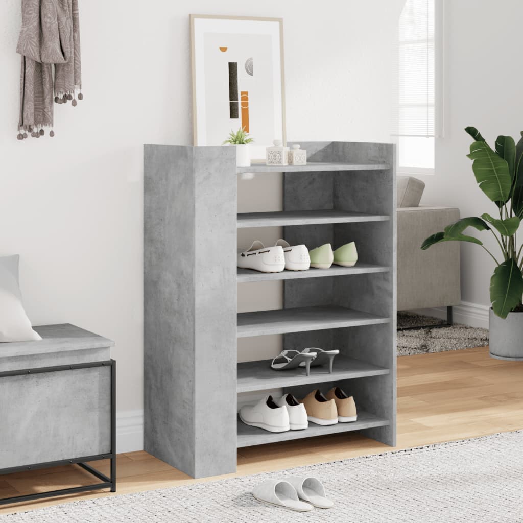 Schoenenkast 74,5x37,5x100 cm bewerkt hout betongrijs is nu te koop bij PeponiXL, paradijselijk wonen!