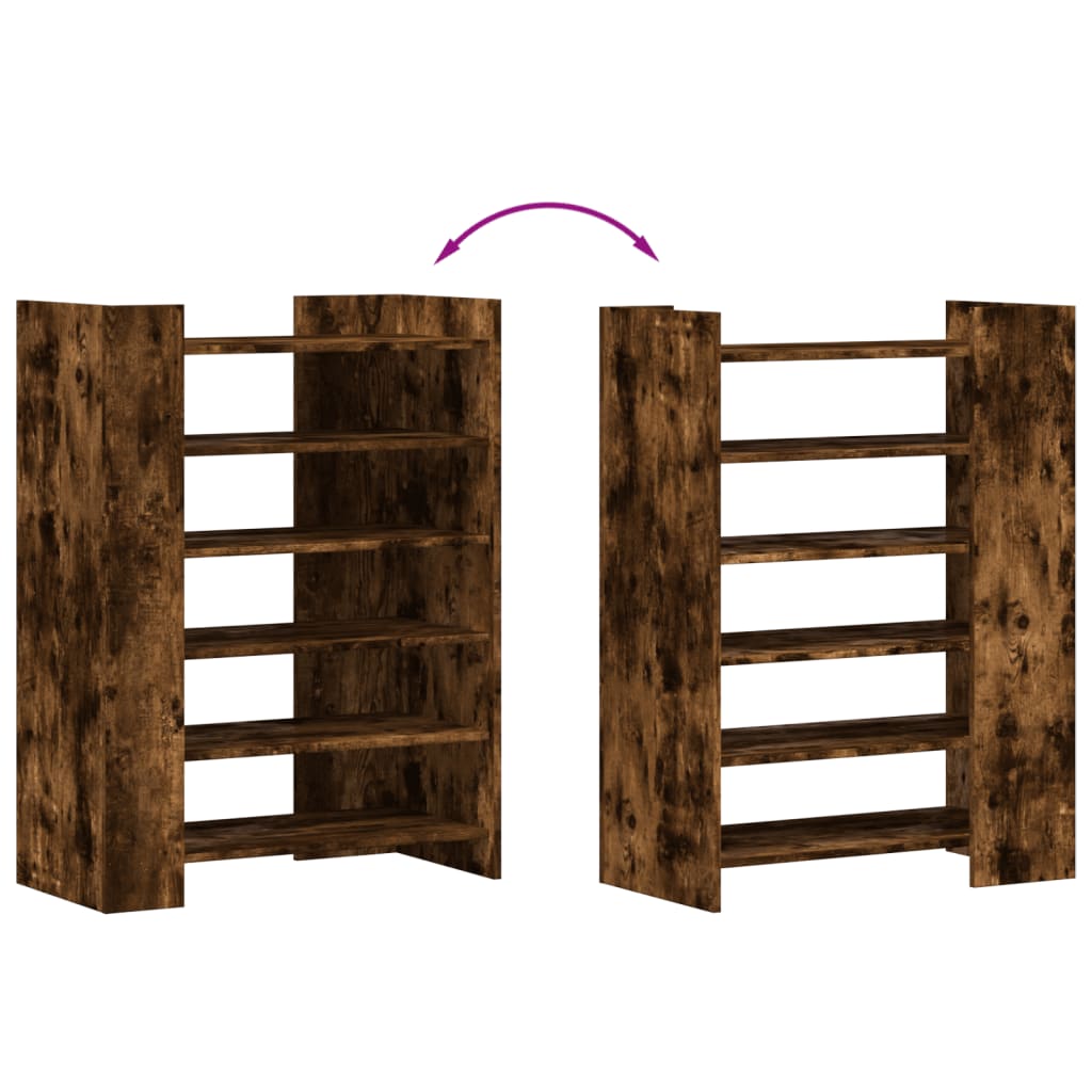 Schoenenkast 74,5x37,5x100 cm bewerkt hout gerookt eikenkleurig is nu te koop bij PeponiXL, paradijselijk wonen!