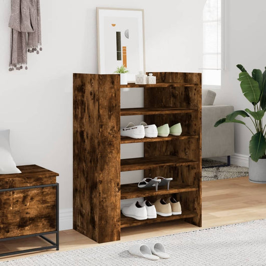 Schoenenkast 74,5x37,5x100 cm bewerkt hout gerookt eikenkleurig is nu te koop bij PeponiXL, paradijselijk wonen!