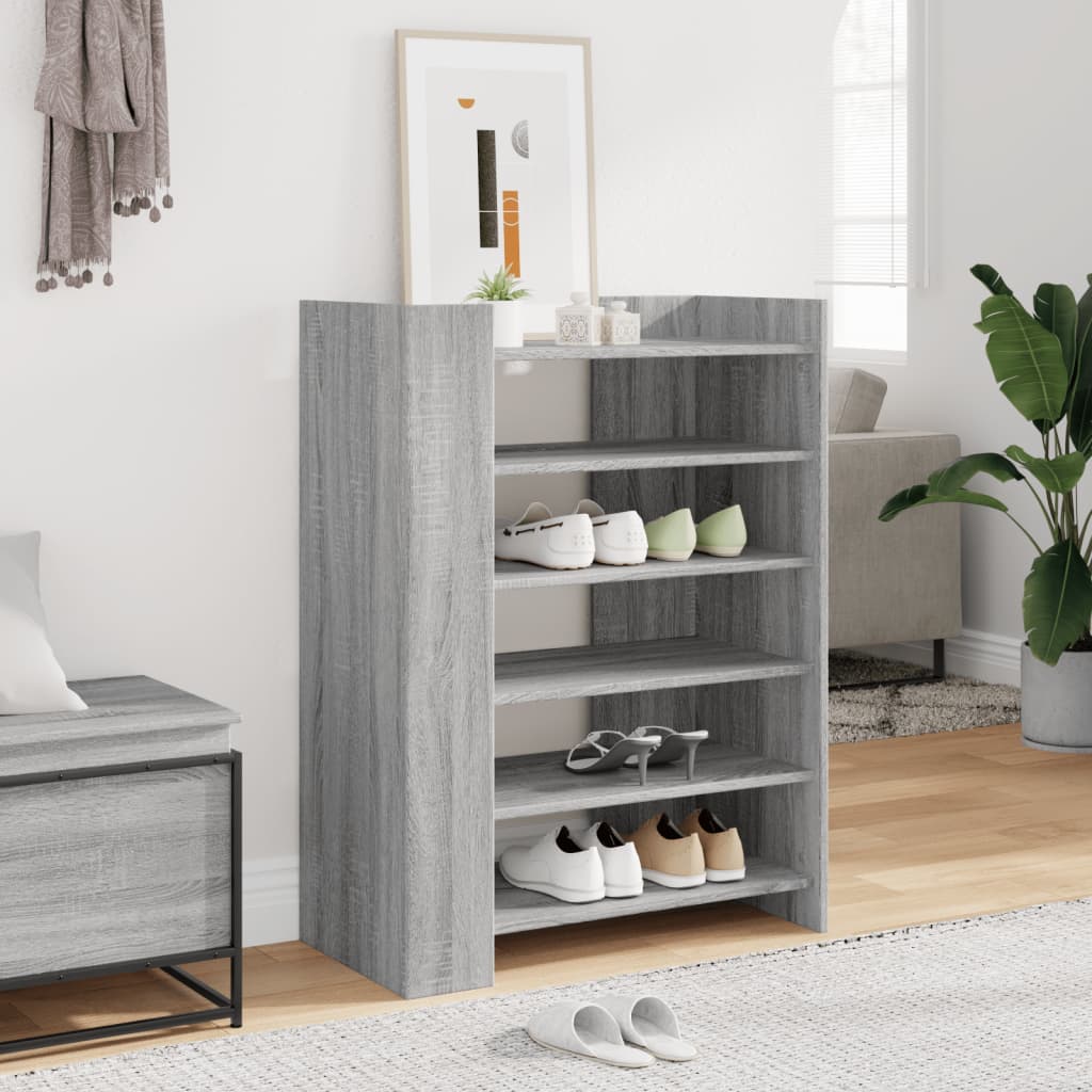 Schoenenkast 74,5x37,5x100 cm bewerkt hout grijs sonoma eiken is nu te koop bij PeponiXL, paradijselijk wonen!
