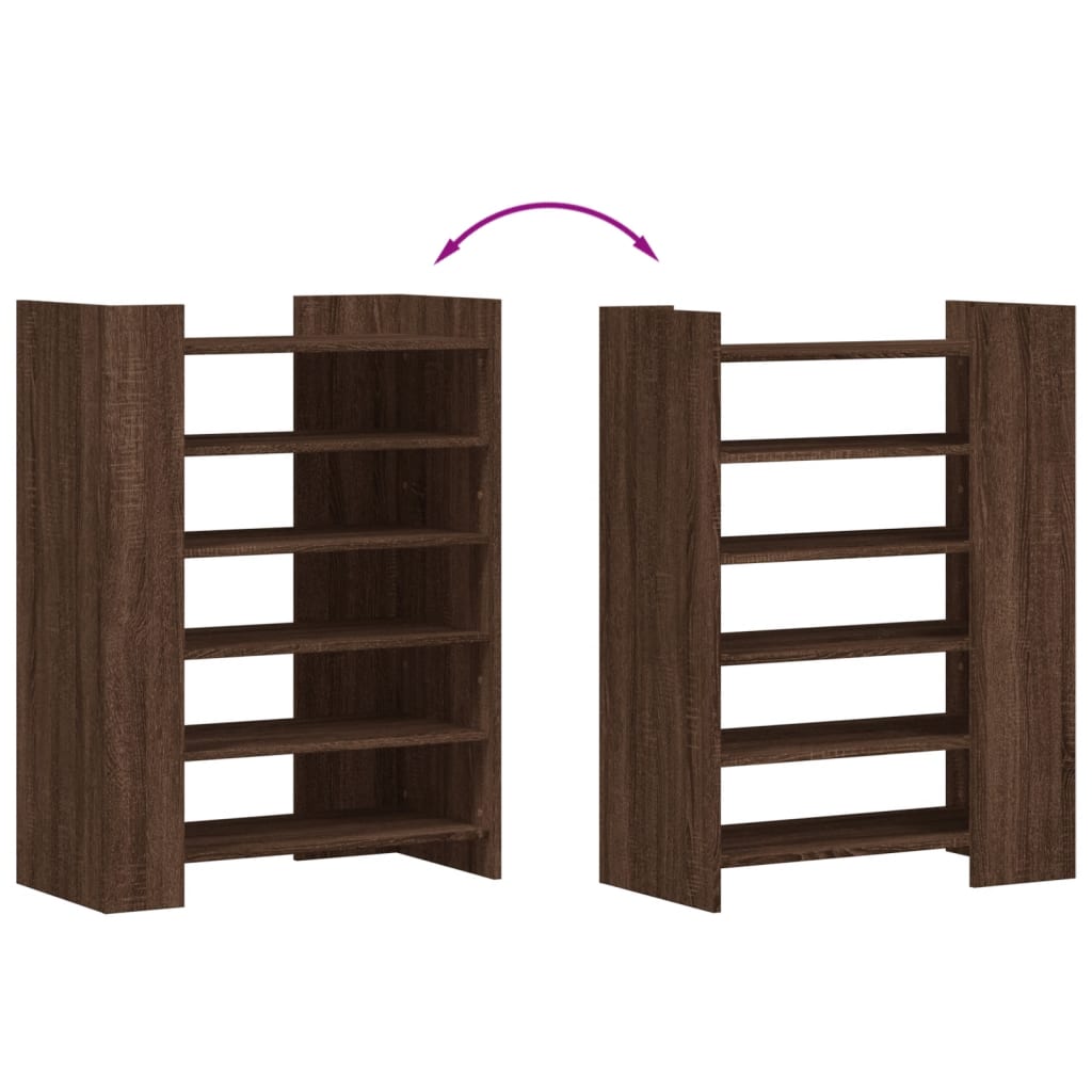 Schoenenkast 74,5x37,5x100 cm bewerkt hout bruin eikenkleurig is nu te koop bij PeponiXL, paradijselijk wonen!