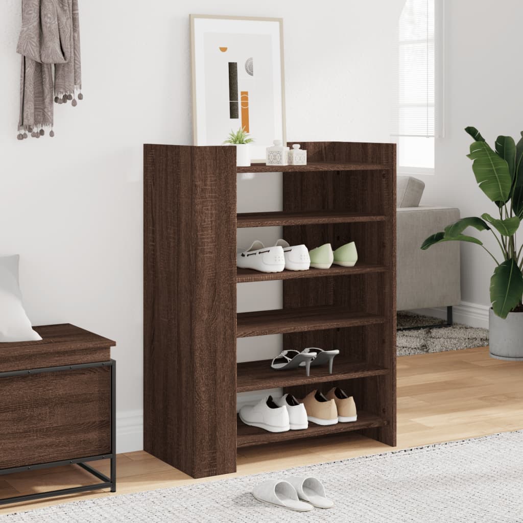 Schoenenkast 74,5x37,5x100 cm bewerkt hout bruin eikenkleurig is nu te koop bij PeponiXL, paradijselijk wonen!