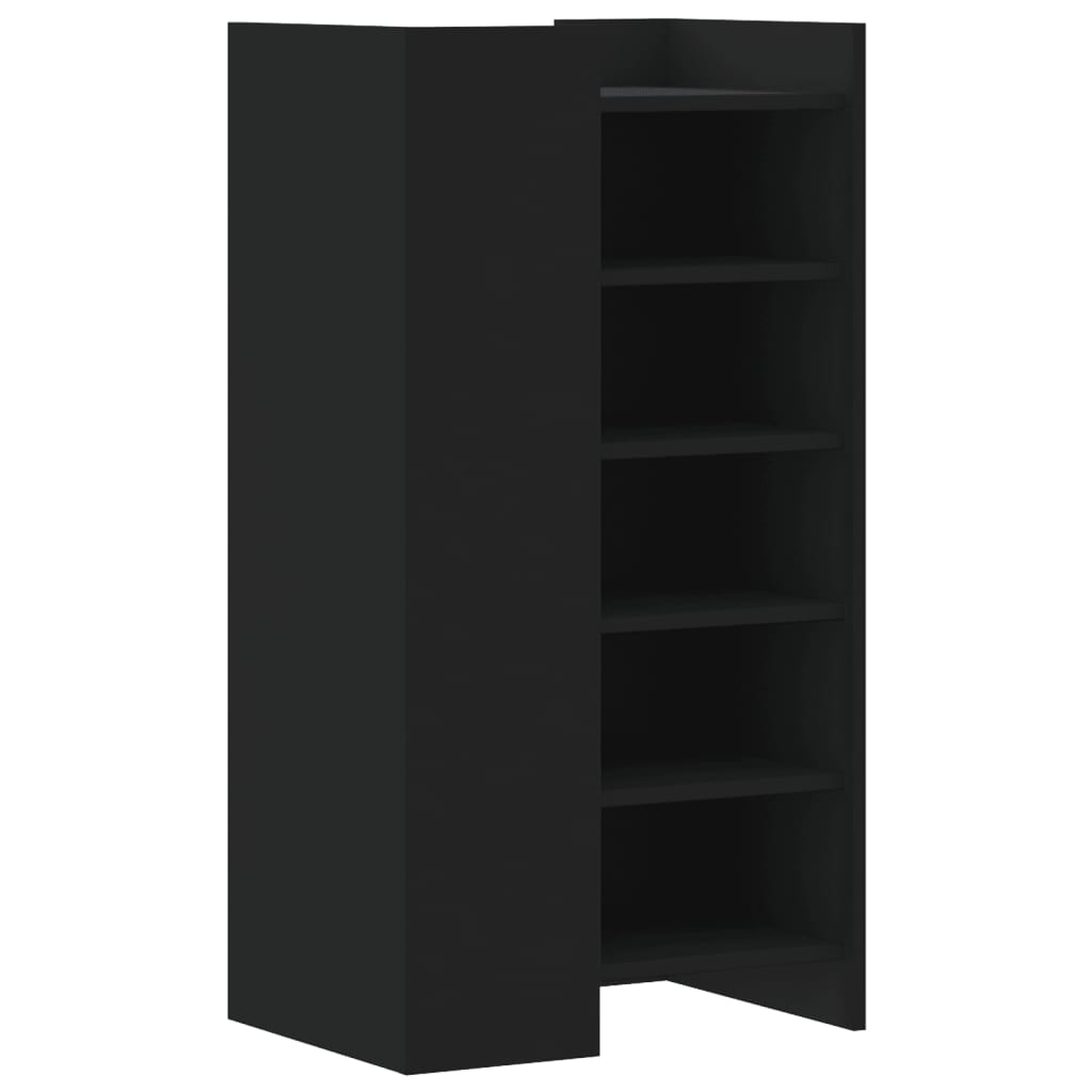 Schoenenkast 52x37,5x100 cm bewerkt hout zwart is nu te koop bij PeponiXL, paradijselijk wonen!