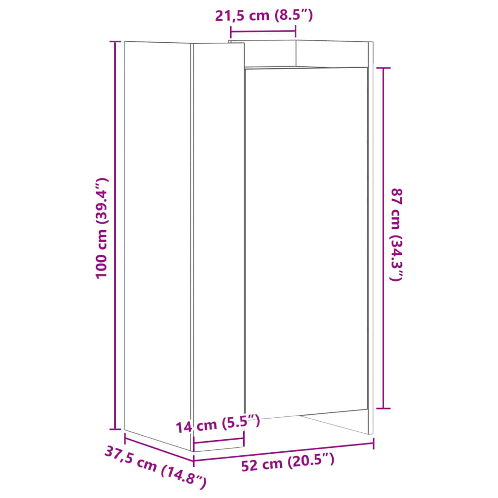 Schoenenkast 52x37,5x100 cm bewerkt hout zwart is nu te koop bij PeponiXL, paradijselijk wonen!