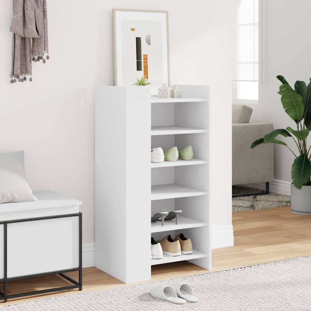 Schoenenkast 52x37,5x100 cm bewerkt hout wit is nu te koop bij PeponiXL, paradijselijk wonen!
