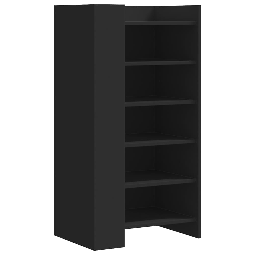 Schoenenkast 52x37,5x100 cm bewerkt hout zwart is nu te koop bij PeponiXL, paradijselijk wonen!