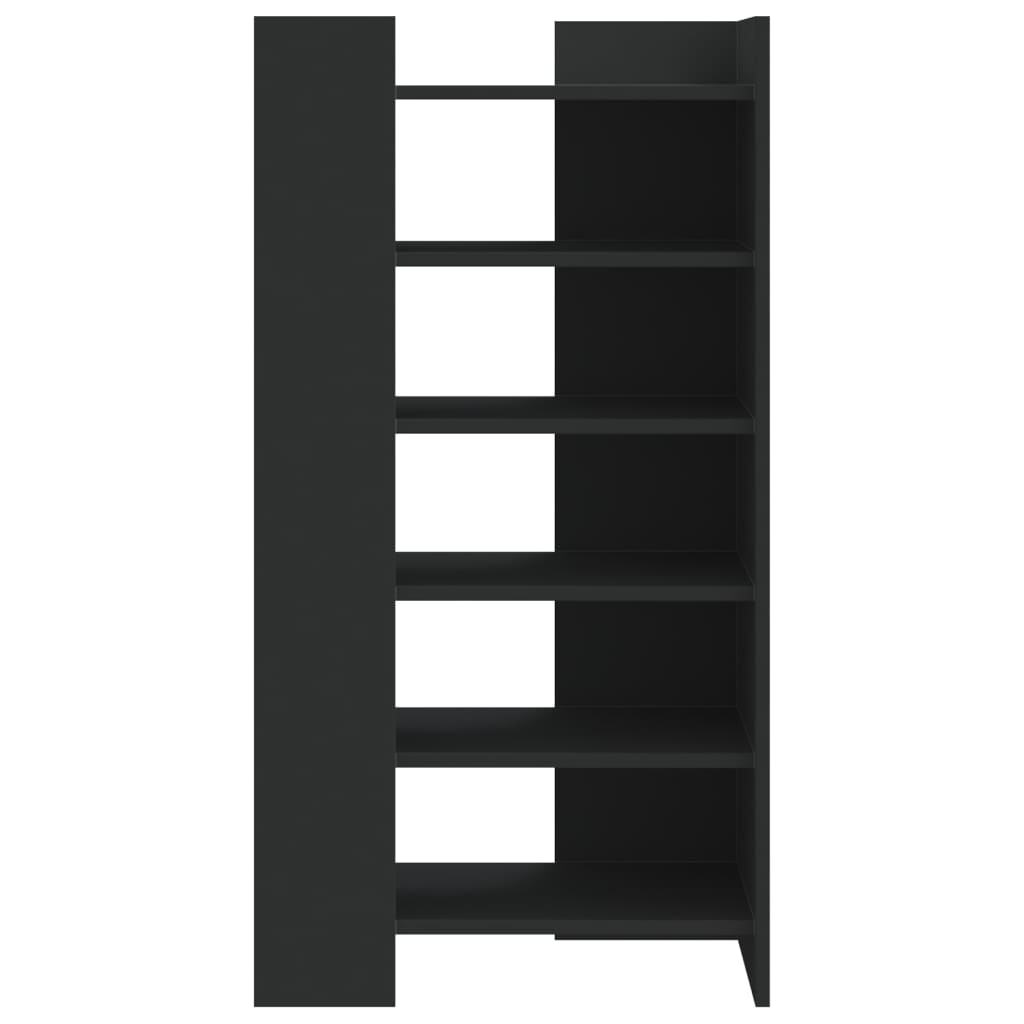 Schoenenkast 52x37,5x100 cm bewerkt hout zwart is nu te koop bij PeponiXL, paradijselijk wonen!