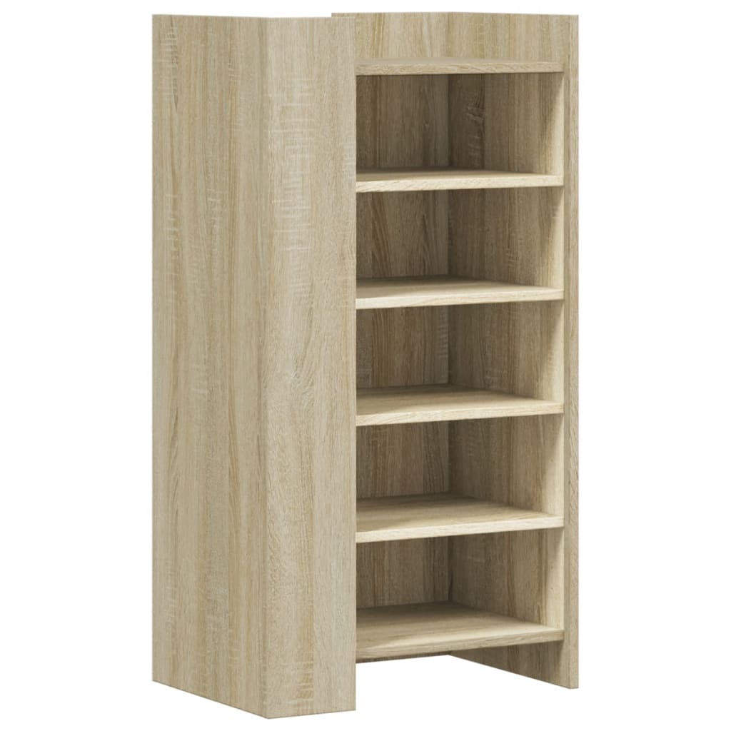 Schoenenkast 52x37,5x100 cm bewerkt hout sonoma eikenkleurig is nu te koop bij PeponiXL, paradijselijk wonen!