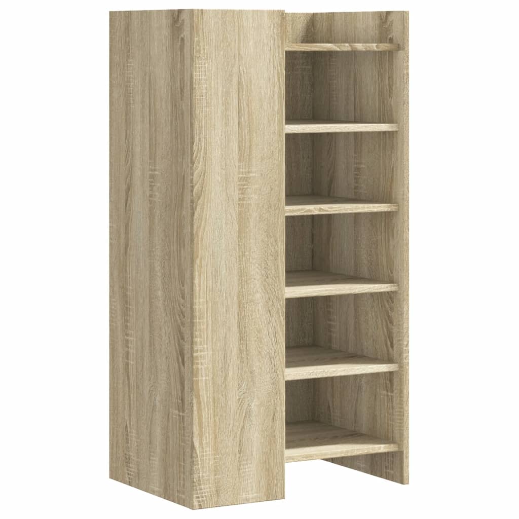 Schoenenkast 52x37,5x100 cm bewerkt hout sonoma eikenkleurig is nu te koop bij PeponiXL, paradijselijk wonen!