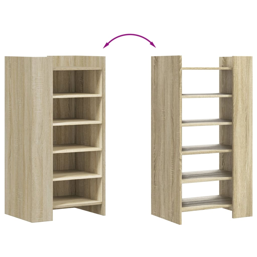 Schoenenkast 52x37,5x100 cm bewerkt hout sonoma eikenkleurig is nu te koop bij PeponiXL, paradijselijk wonen!