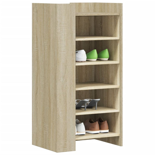 Schoenenkast 52x37,5x100 cm bewerkt hout sonoma eikenkleurig is nu te koop bij PeponiXL, paradijselijk wonen!