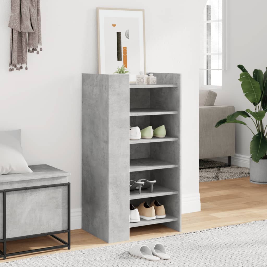 Schoenenkast 52x37,5x100 cm bewerkt hout betongrijs is nu te koop bij PeponiXL, paradijselijk wonen!