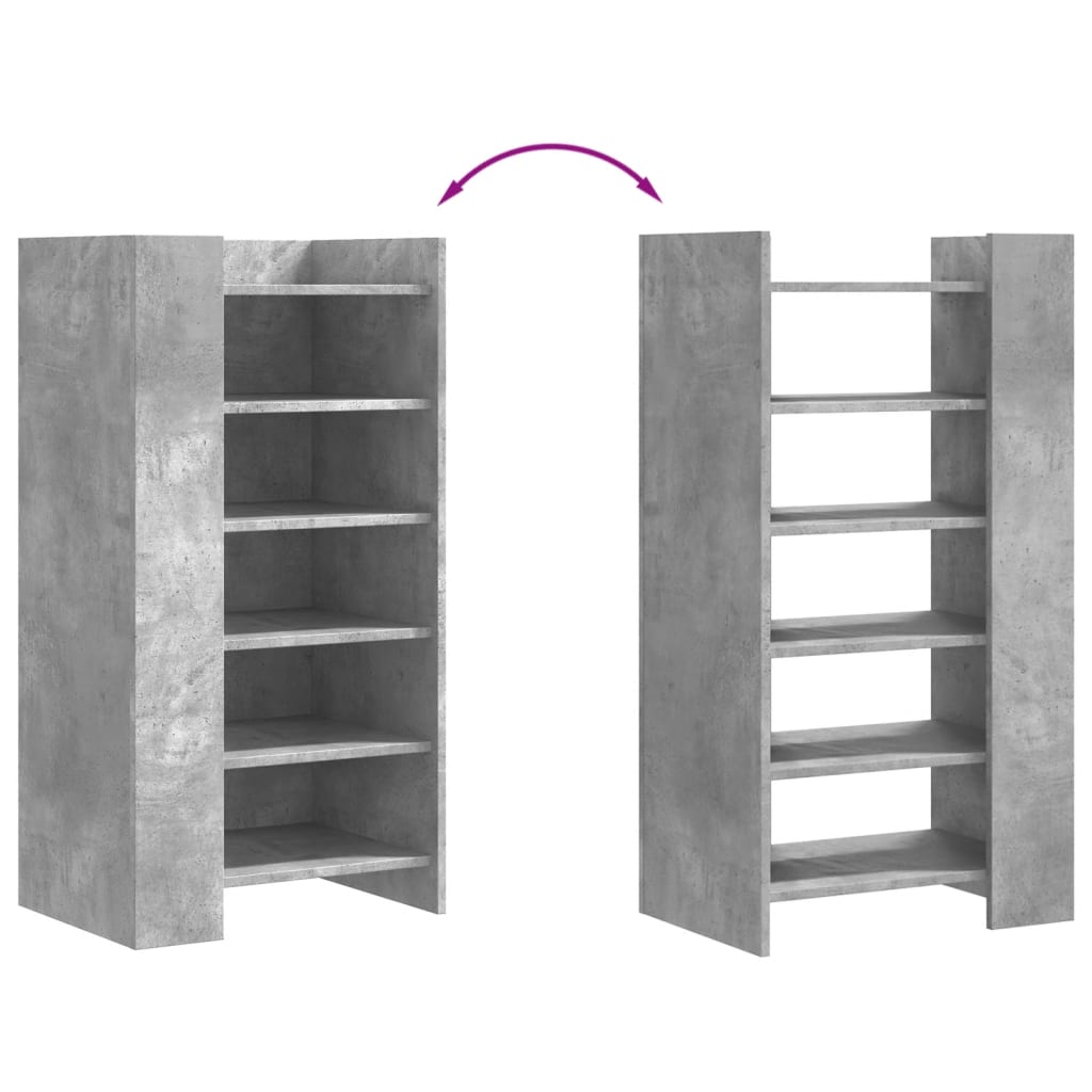 Schoenenkast 52x37,5x100 cm bewerkt hout betongrijs is nu te koop bij PeponiXL, paradijselijk wonen!