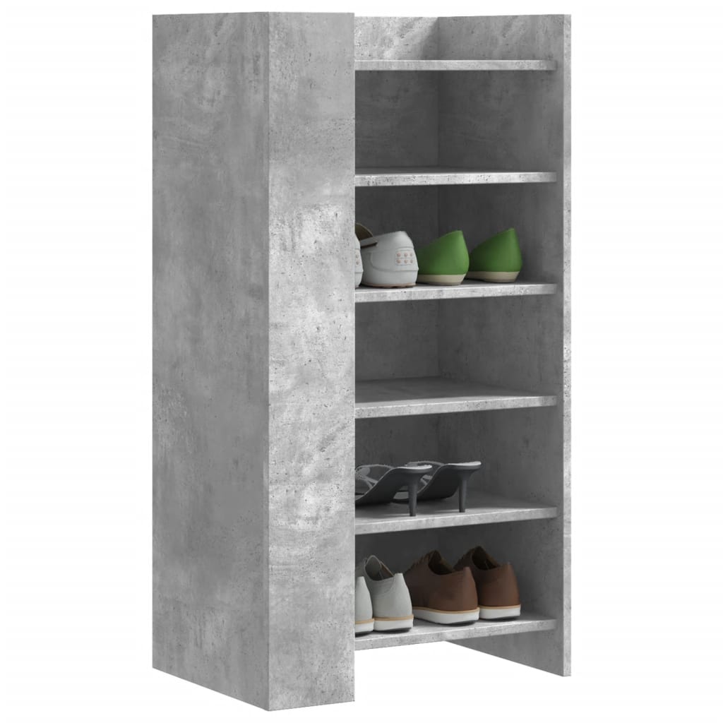 Schoenenkast 52x37,5x100 cm bewerkt hout betongrijs is nu te koop bij PeponiXL, paradijselijk wonen!