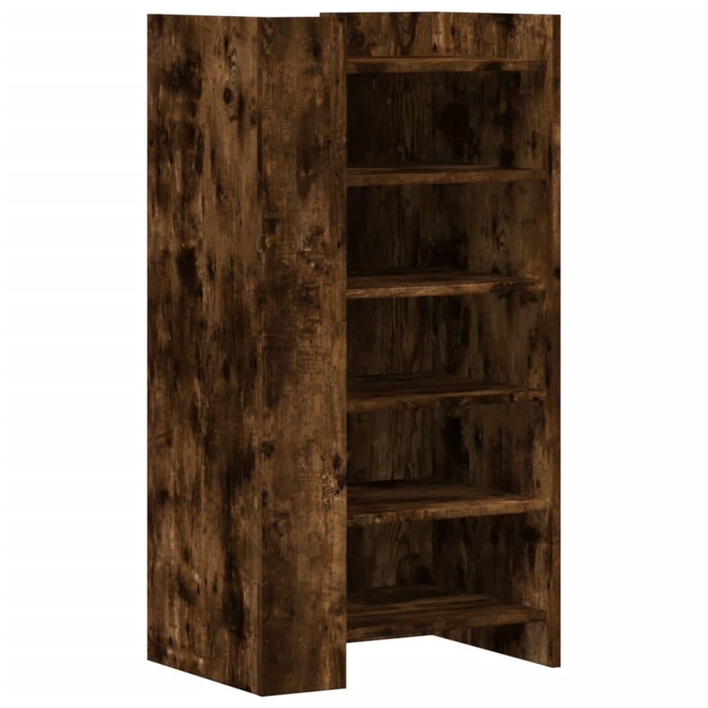 Schoenenkast 52x37,5x100 cm bewerkt hout gerookt eikenkleurig is nu te koop bij PeponiXL, paradijselijk wonen!