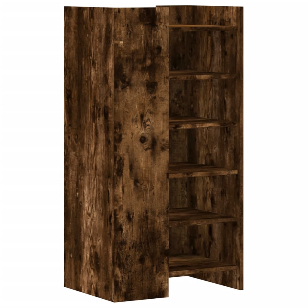 Schoenenkast 52x37,5x100 cm bewerkt hout gerookt eikenkleurig is nu te koop bij PeponiXL, paradijselijk wonen!