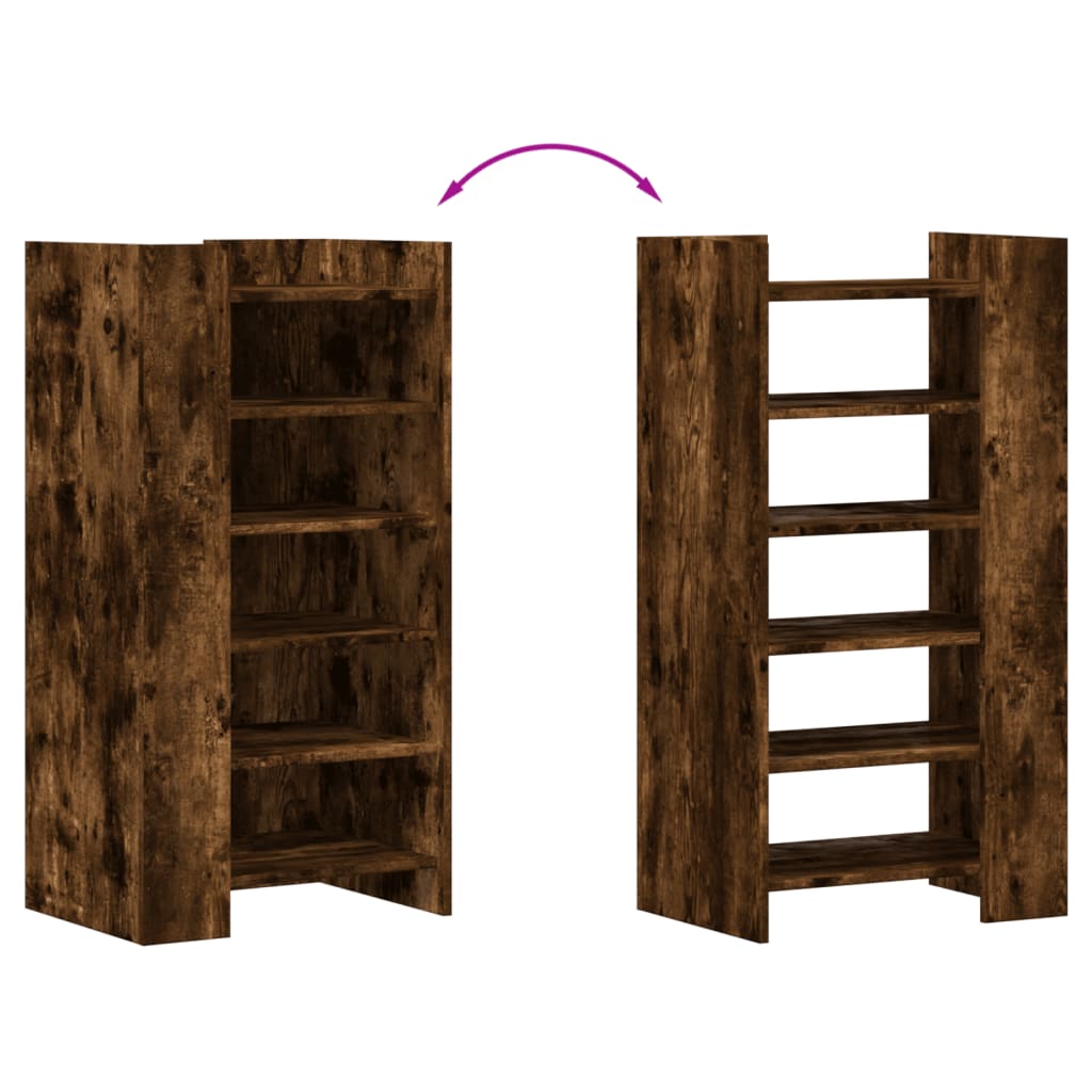 Schoenenkast 52x37,5x100 cm bewerkt hout gerookt eikenkleurig is nu te koop bij PeponiXL, paradijselijk wonen!