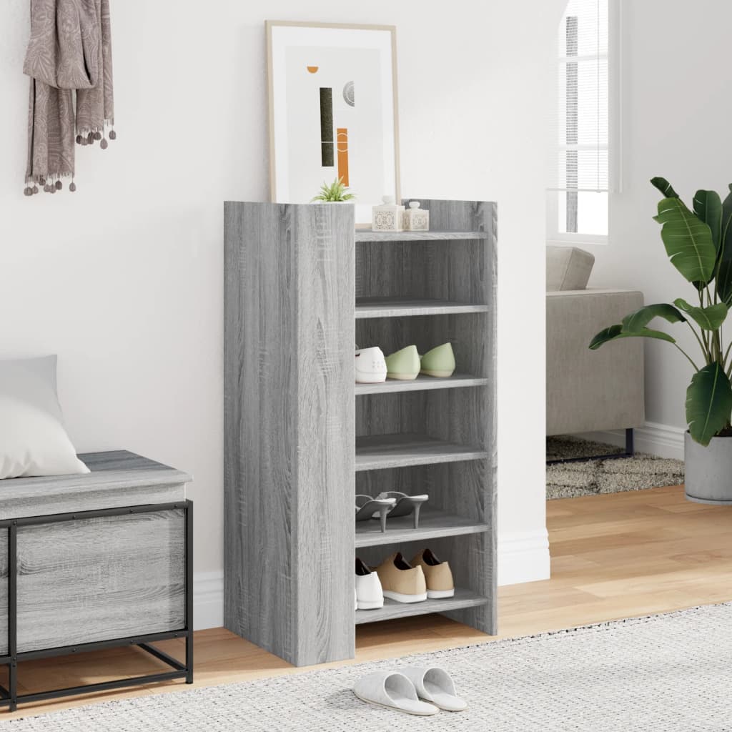 Schoenenkast 52x37,5x100 cm bewerkt hout grijs sonoma eiken is nu te koop bij PeponiXL, paradijselijk wonen!